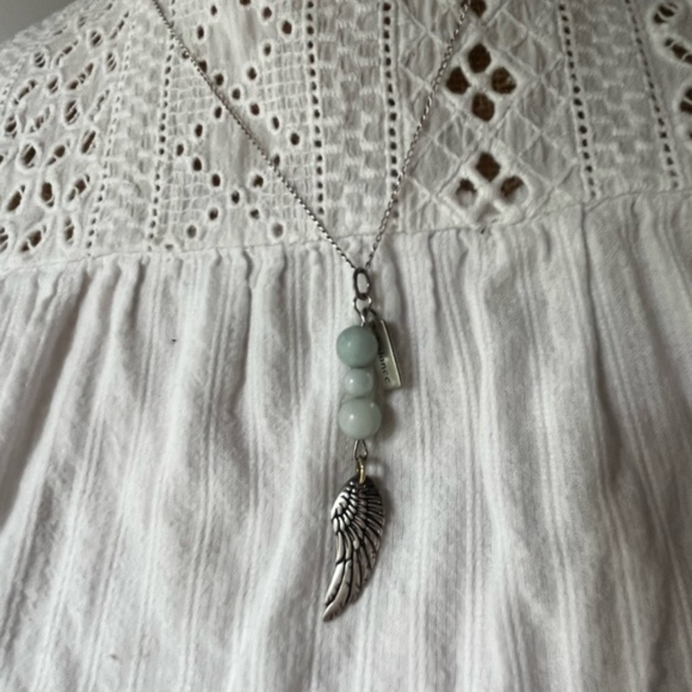 Silver Wing Pendant Necklace sterling silver chain 925
